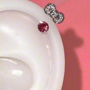 Elegant Silver and Pink Stud Earrings